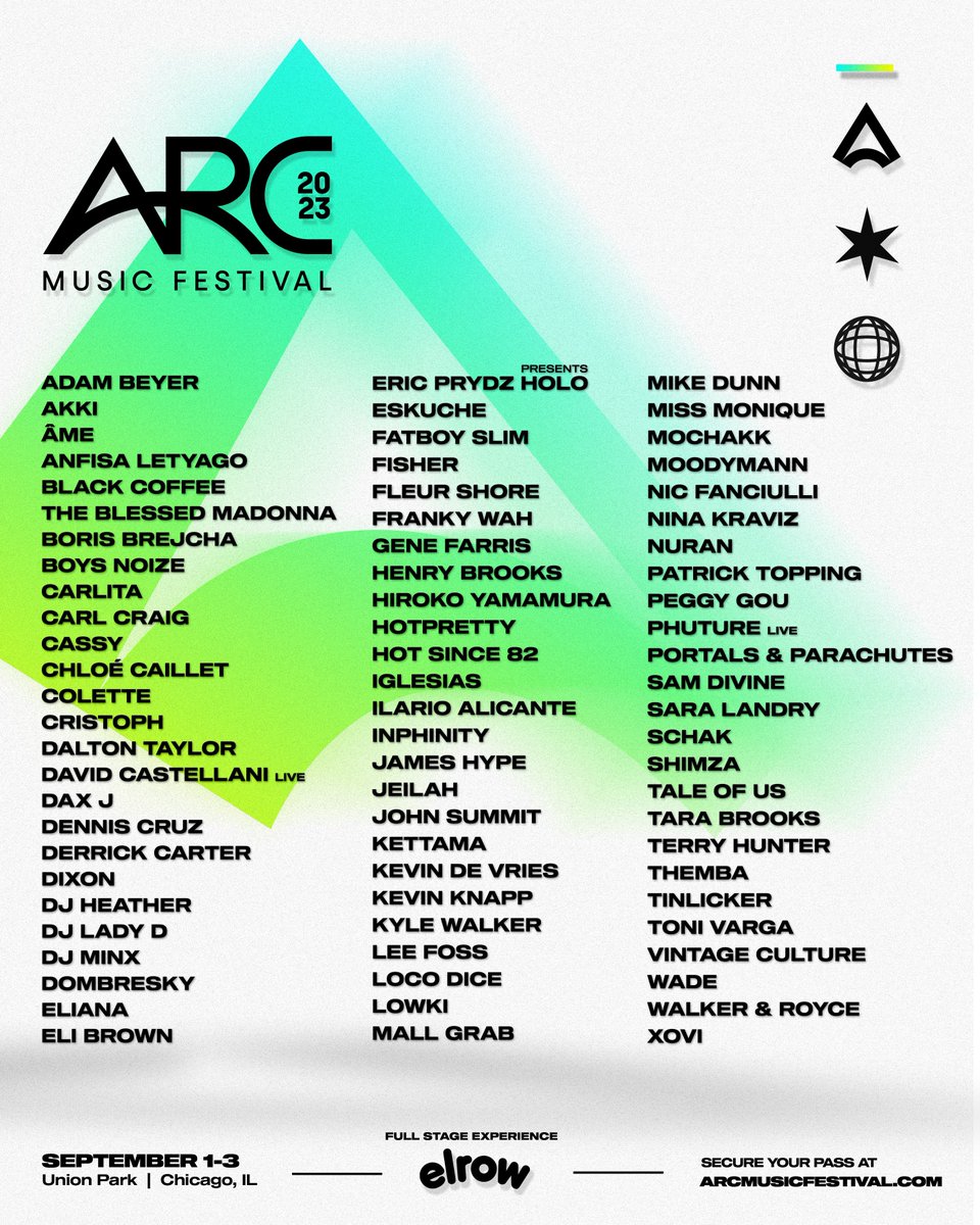 Arc Music Festival lineup 2023