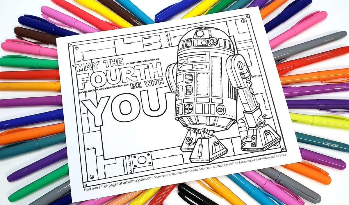 May the Fourth Be With You.
Print out this fun coloring page to celebrate Star Wars Day.
artwithcrystal.com/may-the-fourth
#starwarsday #maythefourthbewithyou #freecoloringpage