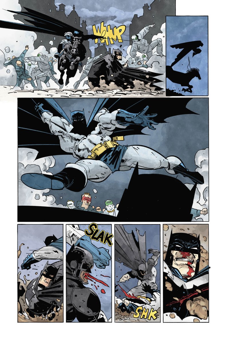 Batman #900 was a fun challenge for me, but quite difficult, I've tried to get into the heads of geniuses much better than me, whom I deeply respect, to try the reader travel with us nostalgically through the Bat-verse..Here I played Frank Miller, a comic GOD, yep,I only tried..
