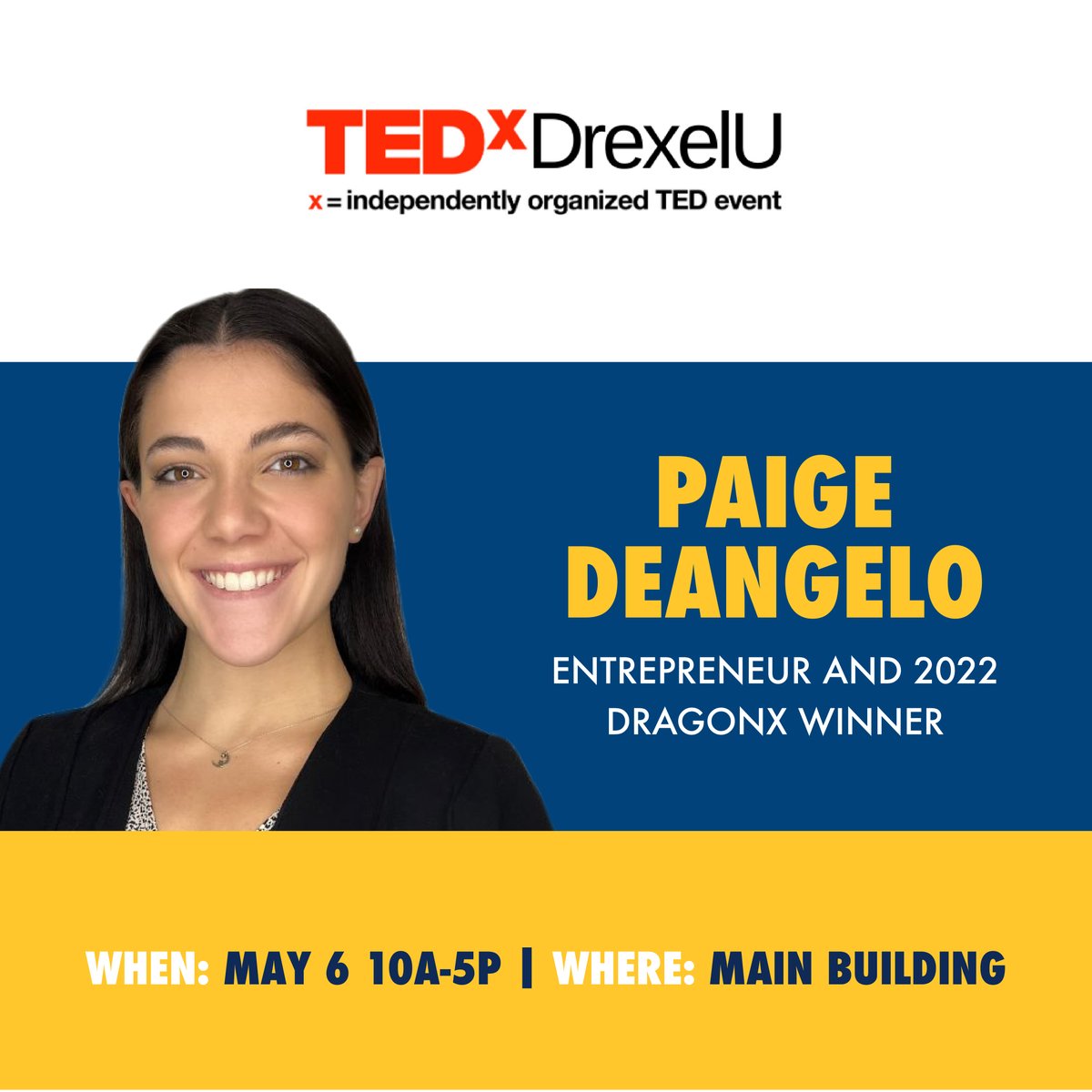 TheCloseSchool's tweet photo. Join Paige DeAngelo and other industry-leading entrepreneurs and thought leaders at TEDxDrexelU!  

This is a full-day event full of amazing speakers, workshops and networking you don't want to miss.

Learn more: https://t.co/bMJI06veHo https://t.co/VgU0i6GTWA