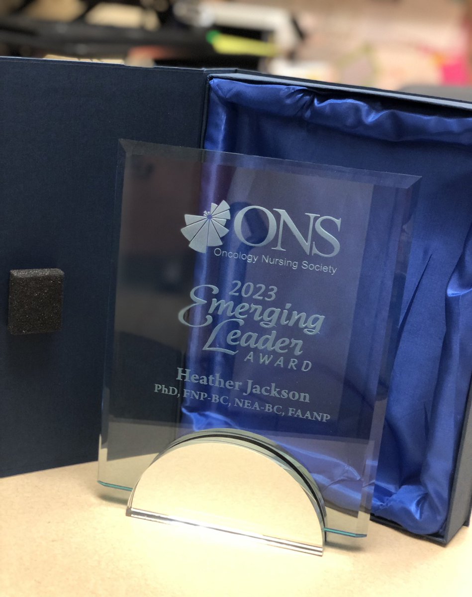 JacksonHeatherJ's tweet photo. Thank you @oncologynursing for this beautiful #EmergingLeader #Award #ONSCongress I’m most appreciative 🥹😍🤩 @VUMCHemOnc @VanderbiltNurse @VUMC_Cancer @VUMC_OAP @VUMC_Medicine @jordanberlin5 @drlauragoff @AprilKapu #NPsLead https://t.co/NS8Y4UQcoh
