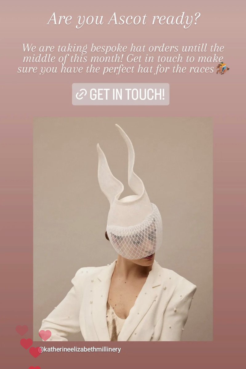 Orders for Royal Ascot hats close mid May so please get your orders in if you would like a hat! Thank you x
#millinery #hats #royalascot #londonmilliner
