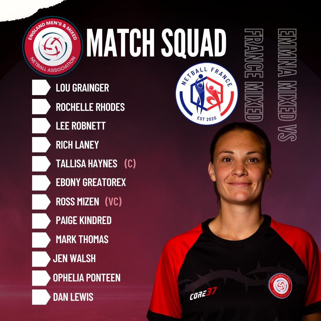 EnglandMMNA's tweet photo. 📣 Breaking News! 📣

EMMNA Mixed Performance Programme has announced the squad for the upcoming international fixtures against France Mixed and France Women!

Join us in congratulating  the players in their selection for this ground-breaking fixture.

The games will not be streamed but will be recorded and posted at a later date 📺🏴󠁧󠁢󠁥󠁮󠁧󠁿

Let's show our support for #EMMNAMixed as they make history in these two games! 🌍🇫🇷 

#NetballForAll #MixedNetball #TeamEMMNA #FranceMixed #FranceWomen #EMMNAInternational #NetballFamily