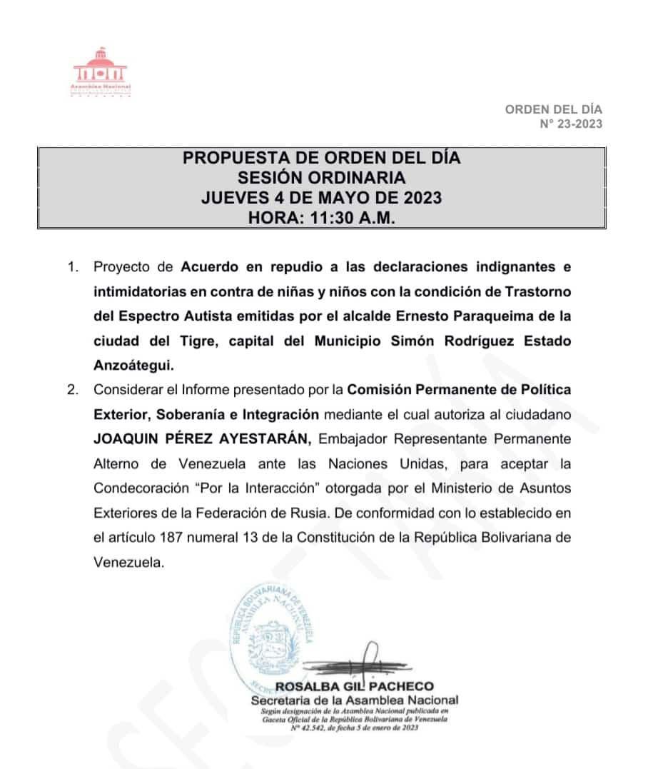 pinfantea's tweet photo. Inicia la Sesión Ordinaria de la Asamblea Nacional , aquí les dejamos el orden del día . Atentos a la transmisión de @antvvenezuela .👇🏾👇🏾👇🏾 https://t.co/PBUXG478Rq