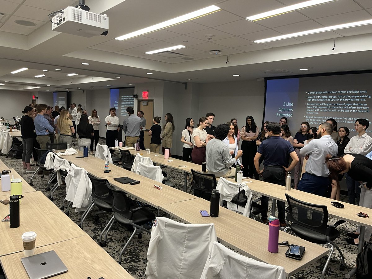 HcareImprov's tweet photo. Every medical student in Omaha that is part of the class of 2025 will have been trained in #medicalimprov! Keep that in mind for the #2025match! A great workshop this AM with @CreightonSOM 3rd years! https://t.co/ZtUF9b2sVe