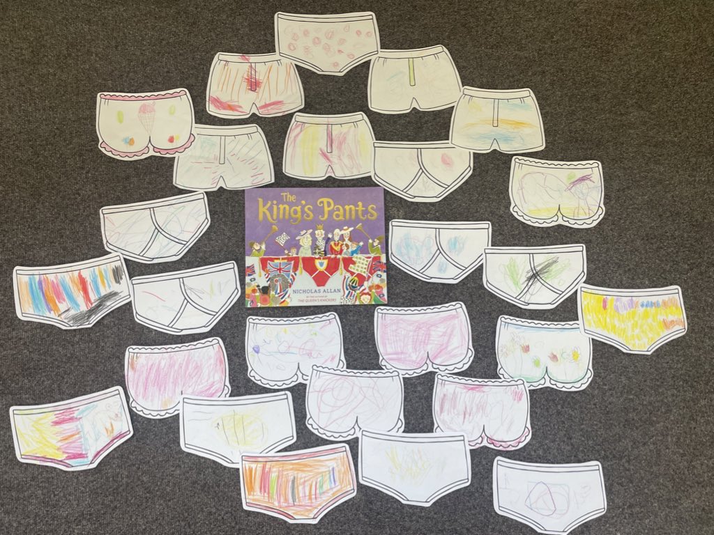 stasaphvp's tweet photo. ๐s have had lots of fun learning and celebrating the Kingโs Coronation this week ๐ we read the story The Kingโs Pants & designed our own pants for a special occasion ๐๐ #VPEC #KingsCoronation https://t.co/fdnBqHG0UL