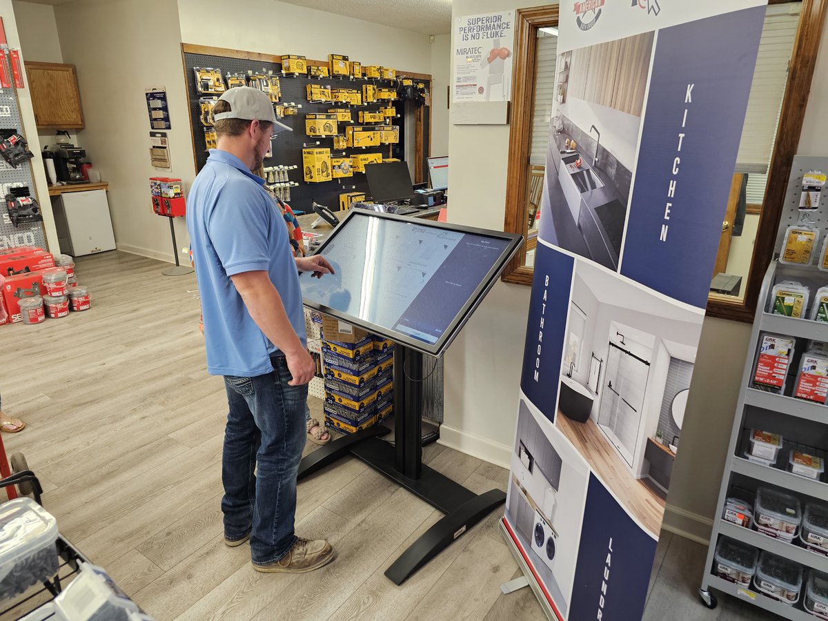 KonabosInc's tweet photo. Our team just launched the first version of the American Bath Group Kiosk into stores yesterday!  

The Kiosk is designed to work in store/showrooms to help sales people and, direct consumers, search for specific products by room. 

#ABGKiosk #Technology #Konabosing https://t.co/gmrg0lppTB