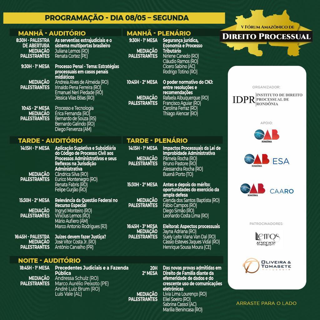 idprprocesso's tweet image. Programação completa do V Fórum Amazônico de Direito Processual.