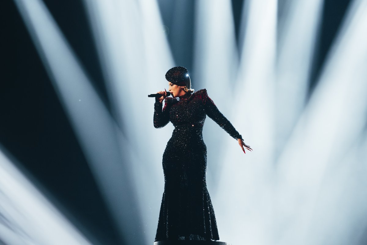Eurovision's tweet photo. Ooh la la! La Zarra brings pure ART to Liverpool 🇫🇷🪩 #Eurovision2023 #Eurovision 

➡️ https://t.co/paO6GBhB3R https://t.co/c9DVtaK5Uw
