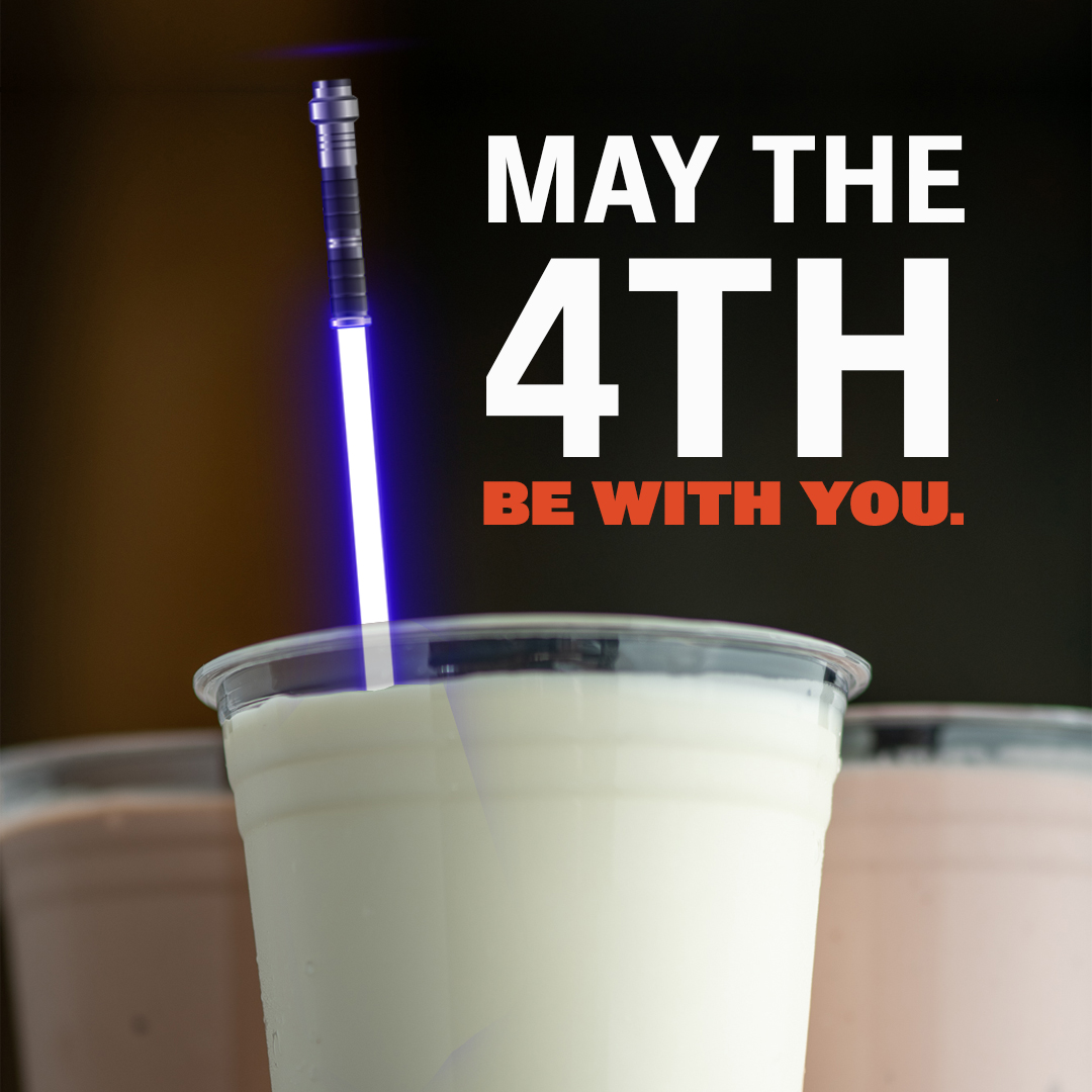 AussieGrill_'s tweet photo. Come to Aussie Hour for $2.99 Shakes, you will! 
#maythefourthbewithyou #starwarsday https://t.co/GW1WsmOvhK