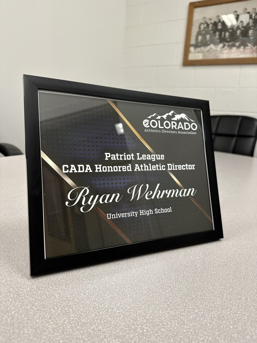 U_H_S_Baseball's tweet photo. Congratulations to our very own Mr. Ryan Wehrman @udogathletics for being honored in Breckenridge this past week as being the top AD in the Patriot League. This was voted on by his peers and other AD’s. We are lucky to have him and know he is one of the best in the state! https://t.co/LgTpvXEZLG
