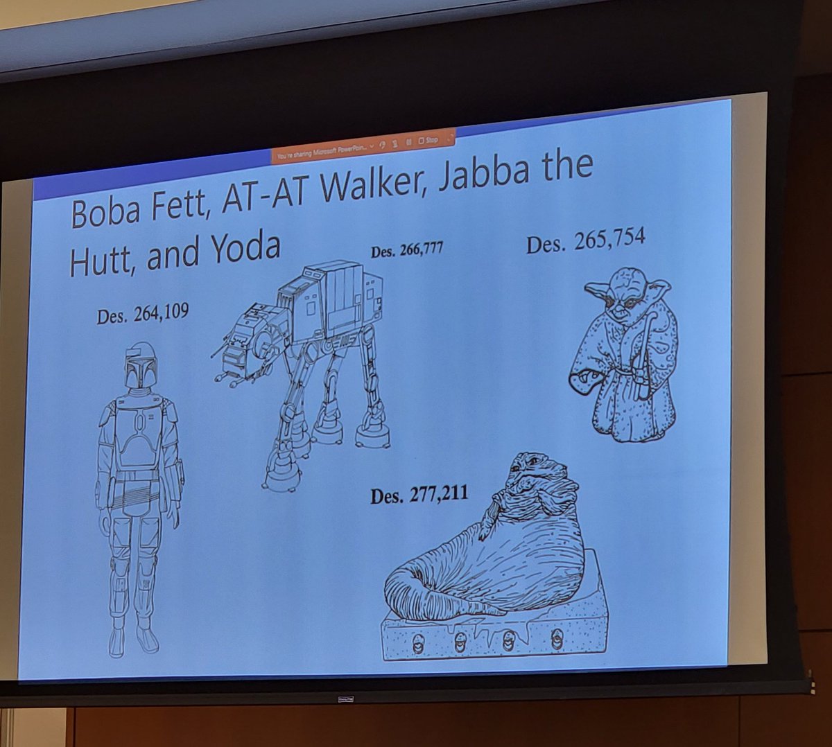 "May the Fourth be with you!" The <a href="/uspto/">USPTO</a>'s Derrick Brent (<a href="/dekebrent/">Derrick Brent</a>) kicks off the afternoon session at #DesignDay