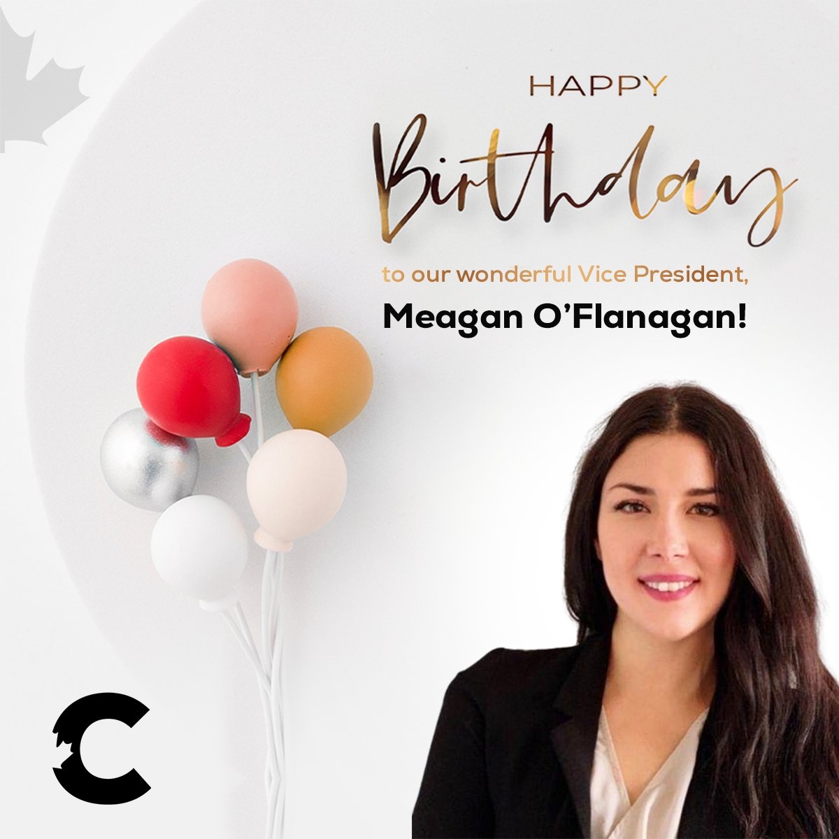 Today, we raise a toast to our beloved Vice President, Meagan O'Flanagan, on her birthday! Your dedication and hard work have helped us achieve great things, and we are honored to have you on our team. Have a wonderful birthday celebration!