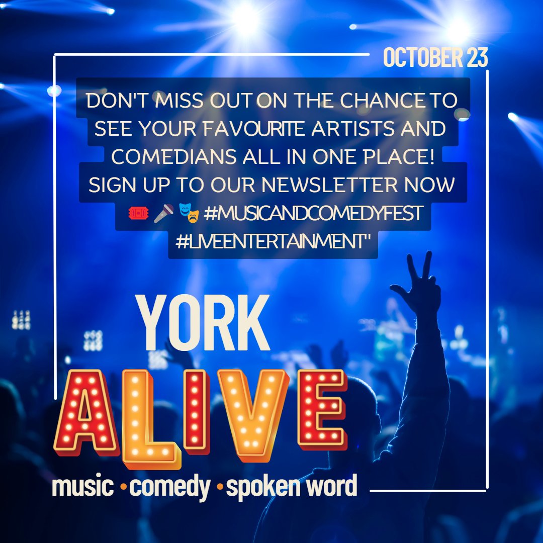 MUSIC, COMEDY, SPOKEN WORD😜
Be the first in the know! 
Sign up for our newsletter NOW bit.ly/43tEkBg

#livemusic #comedyevents #whatsoninyork