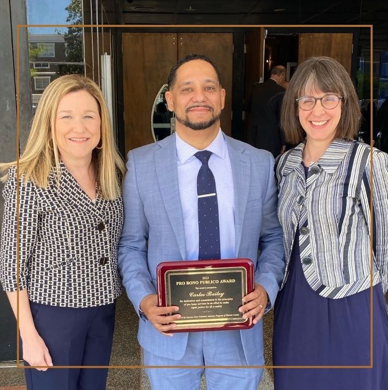 Each year, KLA &amp; the Lawyers Care Program recognizes a member of the Warren County Bar who has demonstrated outstanding commitment to volunteer legal services for the poor/disadvantaged.

This year's well-deserved recipient of the Pro-Bono Publico Award is Carlos Bailey!
