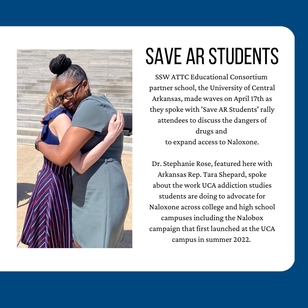 sswattc's tweet photo. @sswattc is proud to partner with our Educational Consortium school, @ucabears who are making massive strides in Arkansas to provide Narcan to all college and high schools across the state!
#policychangemakers #partneruniversities #narcan https://t.co/BdFaajff0e