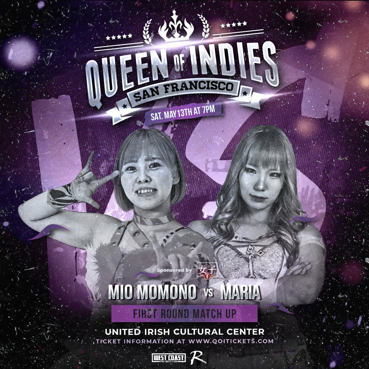 WCProOfficial's tweet photo. Due to an injury, Queen Aminata is unable to compete at QOI. We wish her a speedy recovery.

- NEW FIRST ROUND MATCHUP - 

Mio Momono vs Maria!

QUEEN OF INDIES sponsored by The Joshi Pod!

🌉 San Francisco
🗓️ Saturday May 13th
🎟️ https://t.co/Z7rMUsa1NN https://t.co/IgSZVh41wZ