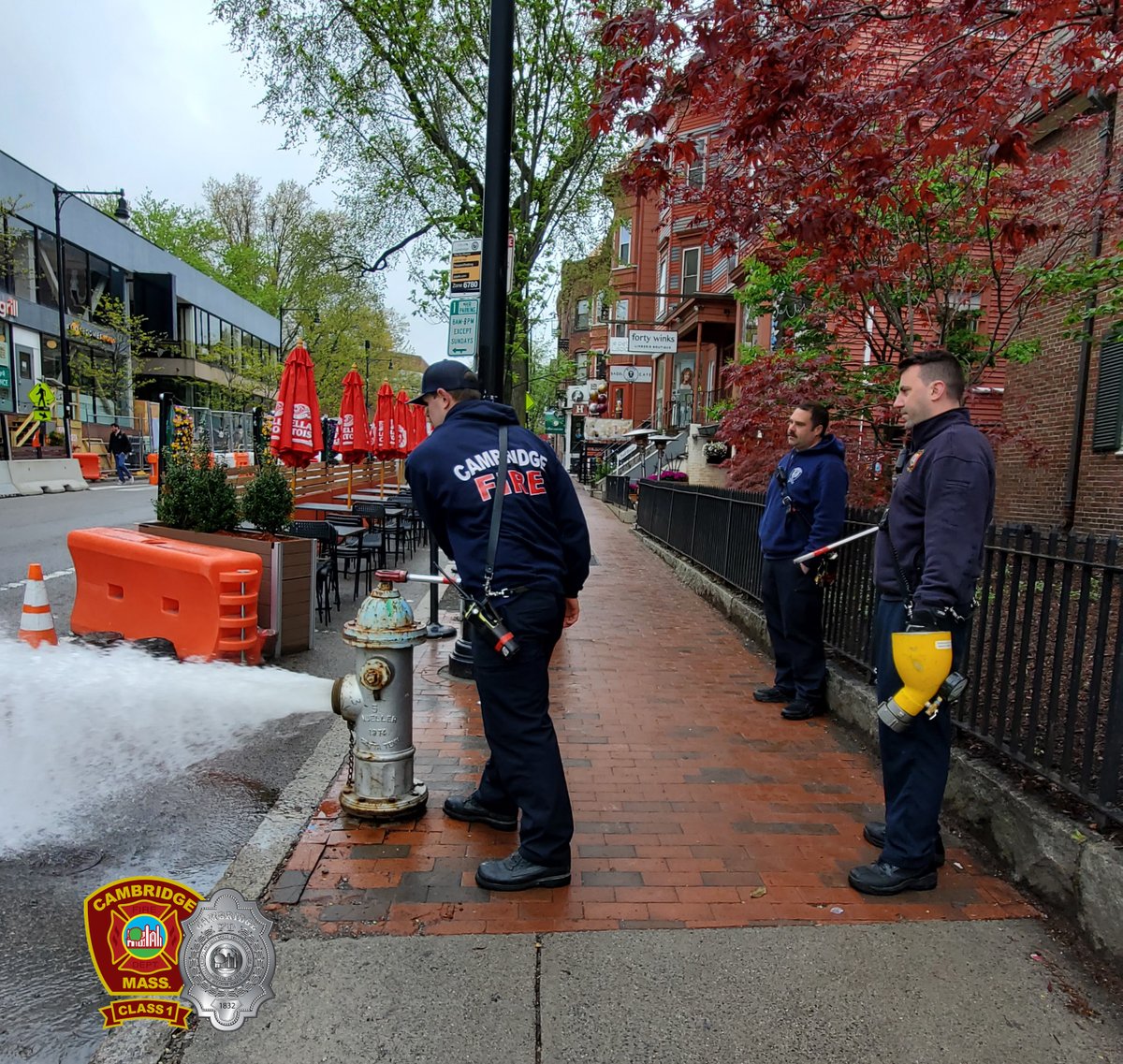 CambridgeMAFire's tweet photo. Annual hydrant inspections are in progress: Engine 1 is out inspecting &amp; flow testing the hydrants in their #HarvardSquare district today, 4 May. 
Group 1 is on duty
#ISOClass1 https://t.co/PAUiawwlcq