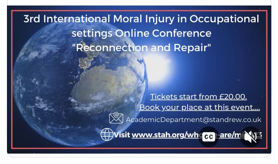 BPS Crisis Trauma & Disaster Section (@bpscrisistrauma) on Twitter photo Calling all Crisis, Disaster& Trauma sections of BPS members.
20 free places for the International Moral Injury in Organisations conference on 9th May 2023 email: academicdepartment@stah.org
#moralinjury #cdt #bps Calling all Crisis, Disaster& Trauma sections of BPS members.
20 free places for the International Moral Injury in Organisations conference on 9th May 2023 email: academicdepartment@stah.org
#moralinjury #cdt #bps