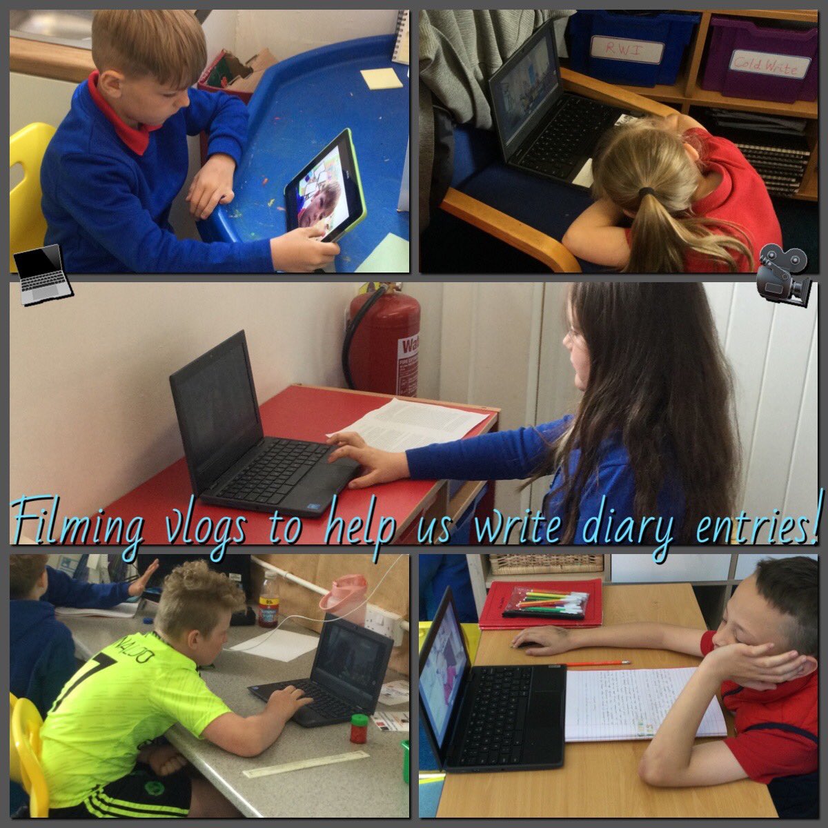 PPS_Eira's tweet image. #DosbarthEira filmed vlogs this morning, describing their own ‘experience’ of the Aberfan disaster. We had to use our own emotions to help us get into character and ‘act out’ how we were feeling. These will help us with our diary writing. @Phip_Primary #phiplit #phipdcf
