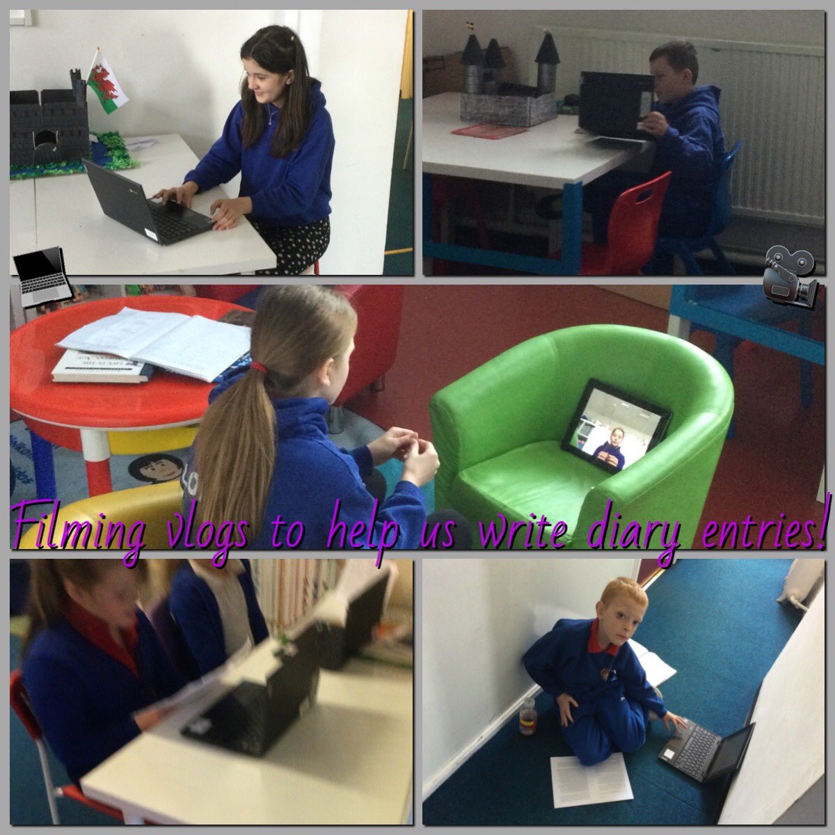 PPS_Eira's tweet image. #DosbarthEira filmed vlogs this morning, describing their own ‘experience’ of the Aberfan disaster. We had to use our own emotions to help us get into character and ‘act out’ how we were feeling. These will help us with our diary writing. @Phip_Primary #phiplit #phipdcf