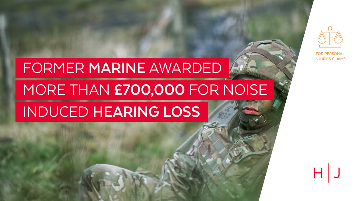 HughJamesLegal's tweet photo. We were instructed by a former Royal Marine, in his claim against the MoD for noise induced hearing loss. Ruth Davies, Associate in the #Military team worked with Mr Barry throughout his claim, and successfully settled the claim for £700,000. Read more: https://t.co/qW94LZHaF6 https://t.co/pHKfFcBOGI