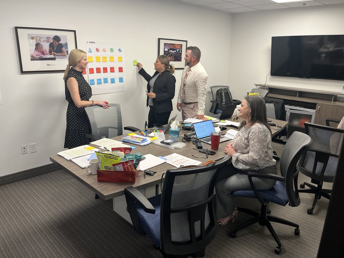 NIETjbarnett's tweet photo. The Five Steps of Learning in action as @NIETteach South Carolina principal network team prepares transformative training for our Summer Institute @clairesmurray @peapodcruz @TreyForrester @JWoodsNIET https://t.co/OnzRFJtYFI