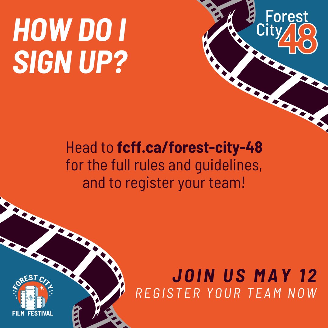 Whether you're a film buff or just looking for something fun and exciting, the 48-hour film festival is perfect for you. So what are you waiting for? Share this with your friends and register today. @Downtown_London fcff.ca/forest-city-48/