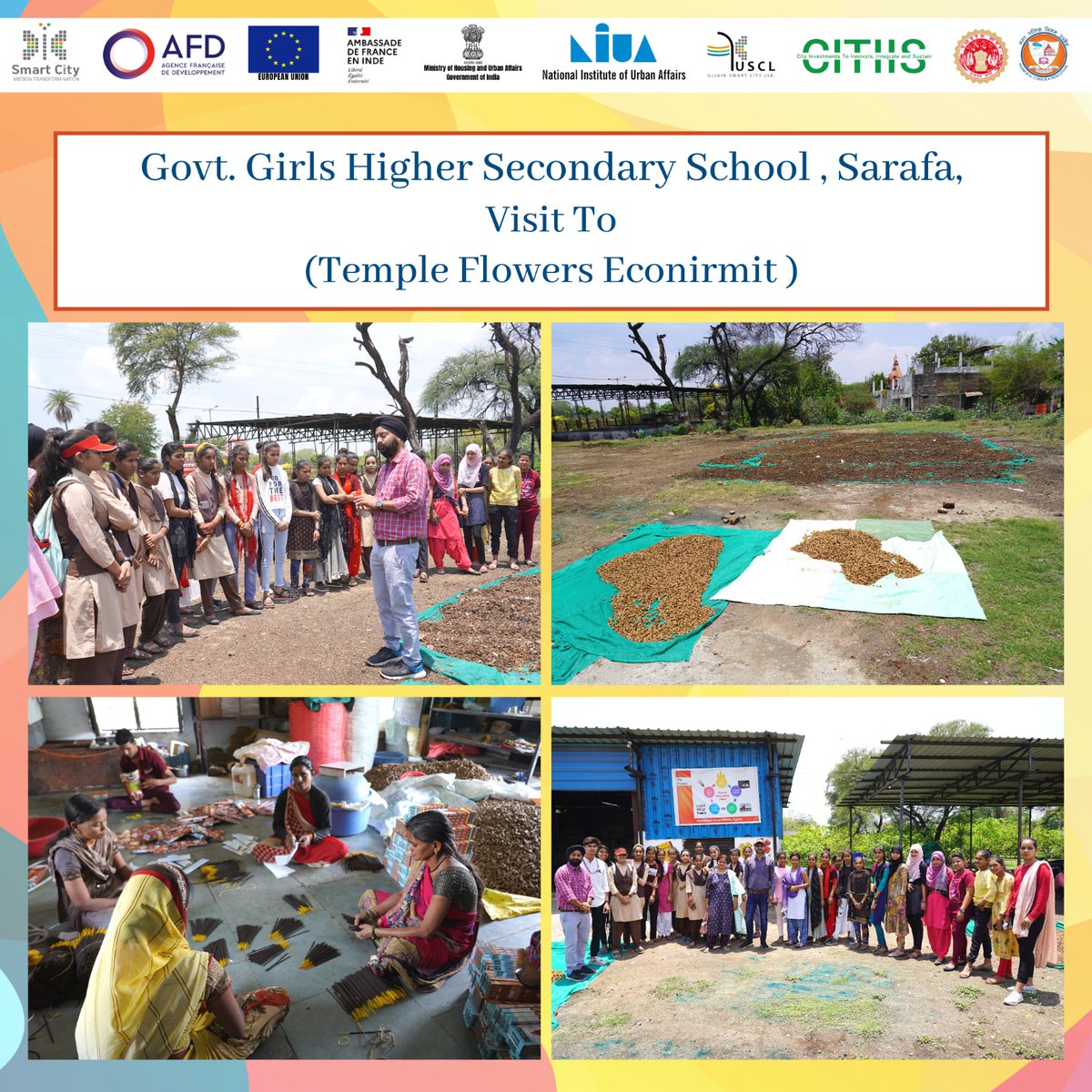 UjjainSmartCity's tweet photo. Govt. Girls Higher Secondary School , Sarafa,
Visit To
(Temple Flowers Econirmit )
#MoHUA #ujjain #USCL #umc #SmartCitiesMission #uda #uadd #Ujjainsmartcity #MRIDA #kunalkumarpmc #SmartCitiesIndia #street4all #smartcities_mp #mrida #mahakal #commissioneruad https://t.co/9C9GgJPt73