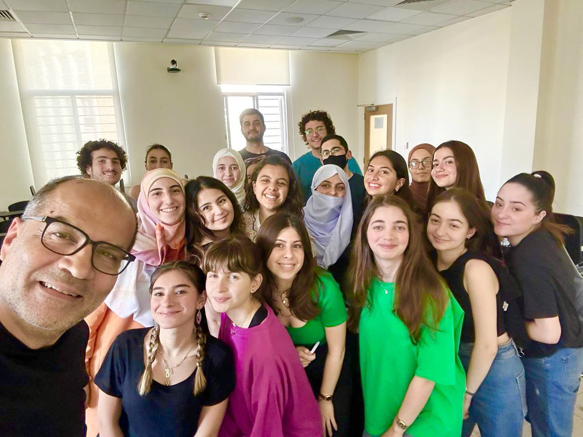 Drelkak's tweet image. A semester ends and another one starts w #brilliant @AUB_Lebanon students that keep us hopeful and going @FHS_AUB @AUB_Lebanon @DrFadloKhuri #hope #liberaleducation #freedom #excellence