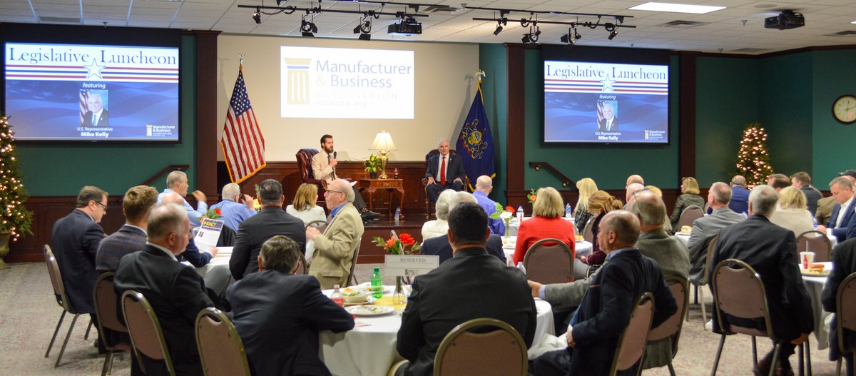 mbausa's tweet photo. We had the honor of hosting U.S. Representative Mike Kelly for a legislative luncheon today at the MBA Conference Center in Erie. Thank you, Congressman Kelly, for your updates and insights! To stay in the know about government affairs, visit https://t.co/wHXZbEHWYY https://t.co/G381HQM2KF