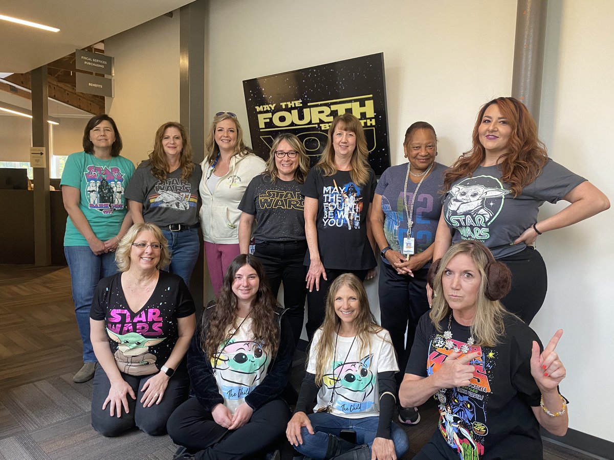 GUHSD District Office employees celebrating May The Fourth Be With You!