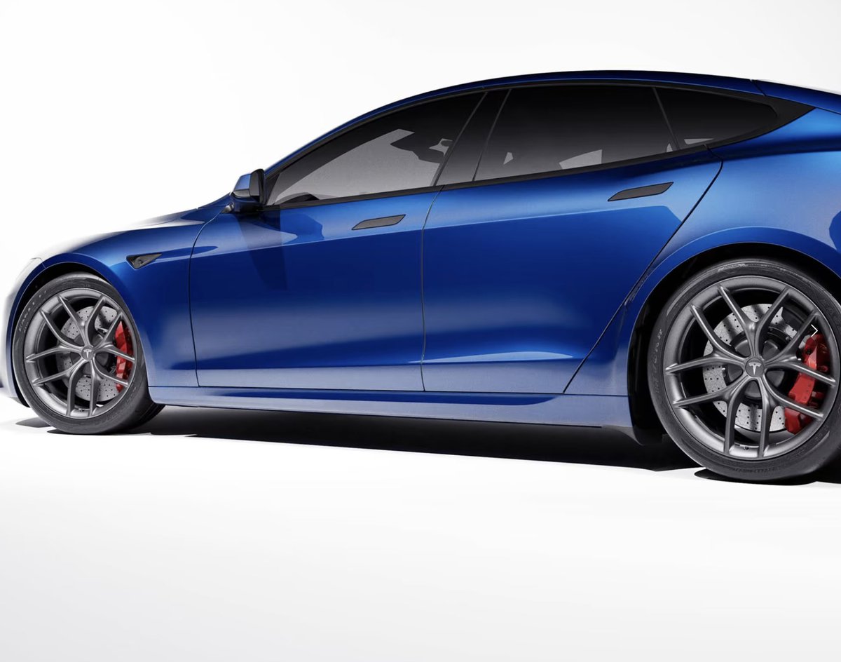 SawyerMerritt's tweet photo. NEWS: Tesla has unveiled the all-new Model S Plaid Track Package on their online shop for $15k-$20k. It includes a set of new wheels &amp; tires. It comes out in June.

@Tesla has also finally confirmed this upgrade will unlock the 200mph (322km/h) top speed. https://t.co/QPjX3SHuVU