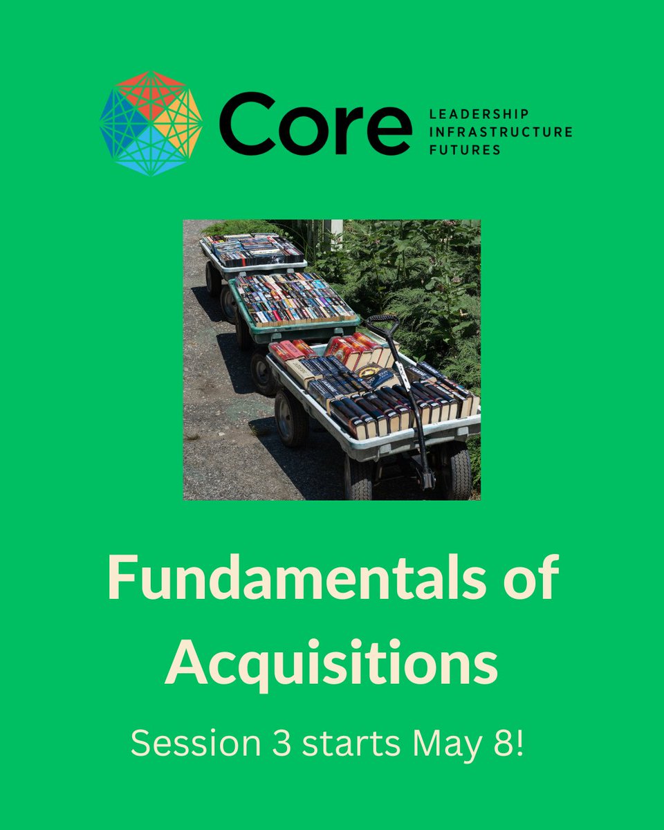 ALA_Core's tweet image. You still have time to sign up for our next Fundamentals of Acquisitions course session, which starts May 8! This is a basic primer for library acquisitions concepts common to all library material formats. Register now: alacore.org/go/to/tw-2-23-… #LibraryCollections