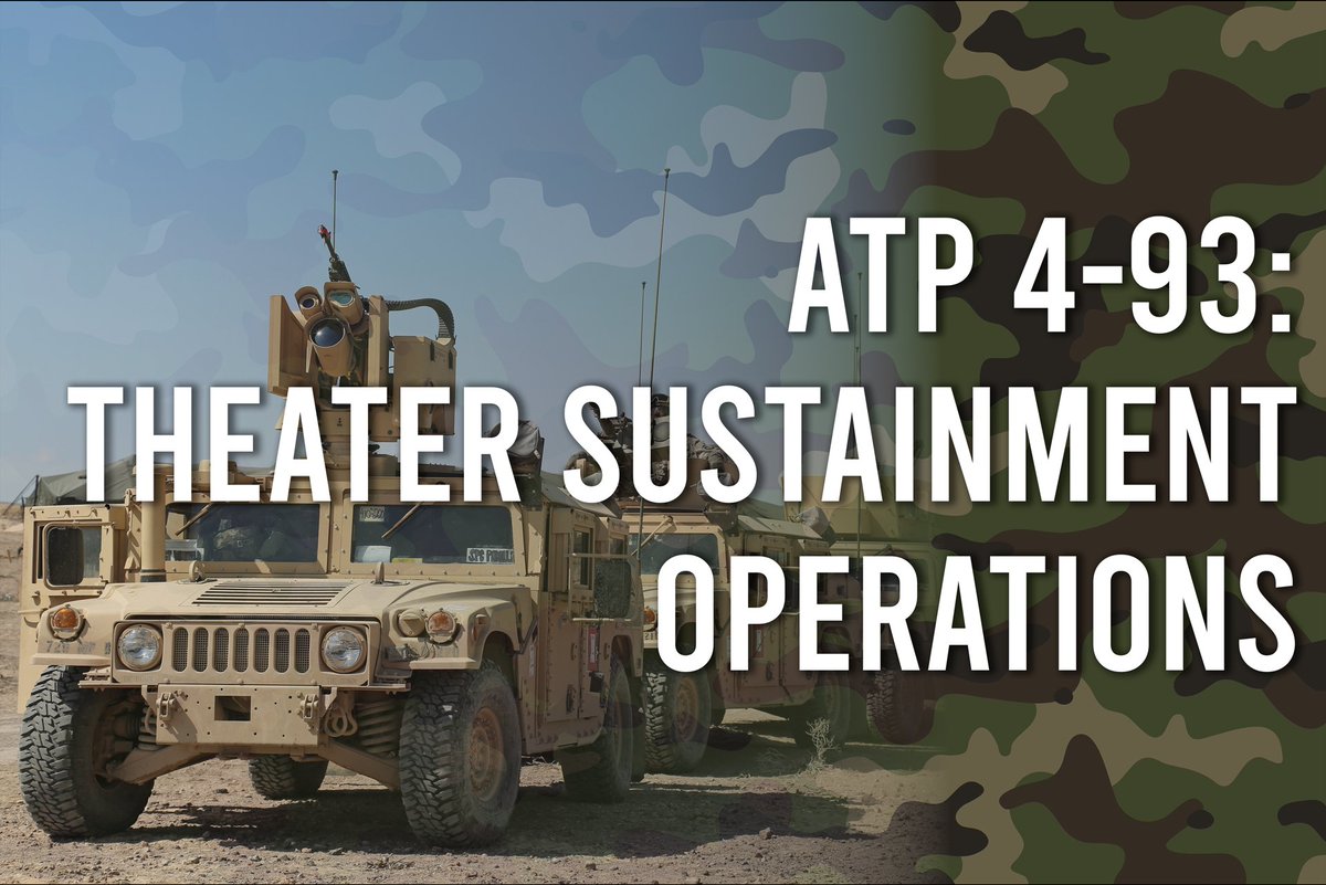 Recently published: ATP 4-93, Theater Sustainment Operations. Describes sust. support at the theater echelon with particular emphasis on the TSC, ESC, other strategic partners ... see more at the Army Sustainment Resource Portal: cascom.army.mil/asrp/

#SupportStartsHere