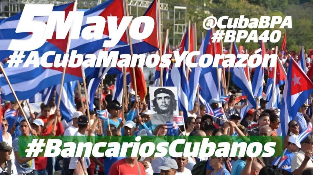 El viernes 5 de mayo los #BancariosCubanos #FirmesYUnidos estaremos presentes en las plazas y actos en toda 🇨🇺Cuba <a href="/CubaBPA/">Banco Popular de Ahorro, Cuba</a> #comprometidosconeldesarrollo
#BPA40 #bpagranma
#PasionPorCuba
#ACubaManosYCorazón