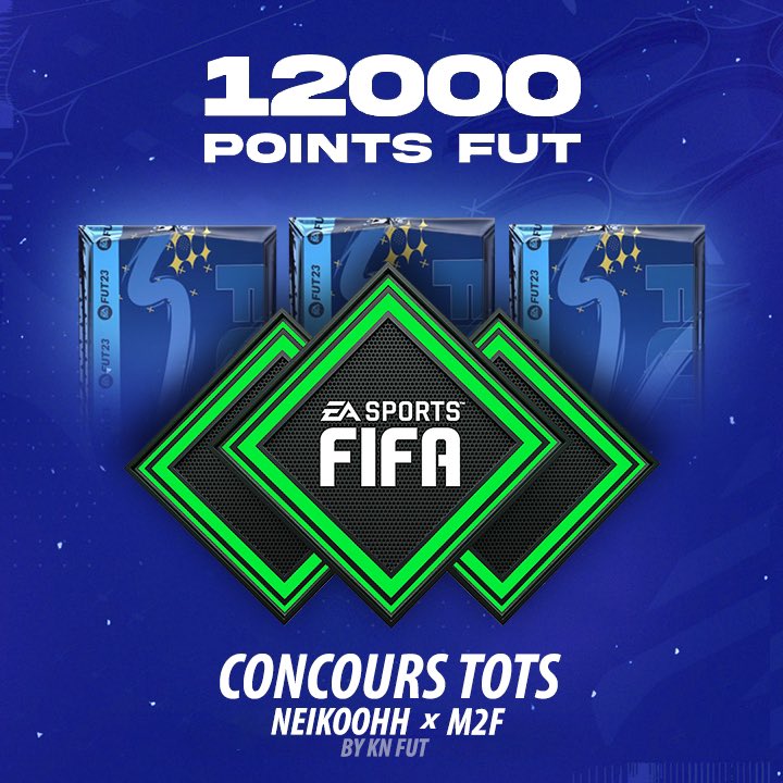 Mordu2FUT's tweet image. ✨   𝐂𝐎𝐍𝐂𝐎𝐔𝐑𝐒   𝐓𝐎𝐓𝐒   ✨ 

🔁 𝗥𝗧 ce tweet
☑️ 𝗙𝗼𝗹𝗹𝗼𝘄 @NeiKoohh &amp;amp; @Mordu2FUT

Pour tenter de remporter 𝟭𝟮 𝟬𝟬𝟬 𝗣𝗼𝗶𝗻𝘁𝘀 𝗙𝗜𝗙𝗔 ❗️

🗳️ 𝘛𝘪𝘳𝘢𝘨𝘦 𝘢𝘶 𝘴𝘰𝘳𝘵 𝘮𝘢𝘳𝘥𝘪 𝘴𝘰𝘪𝘳.