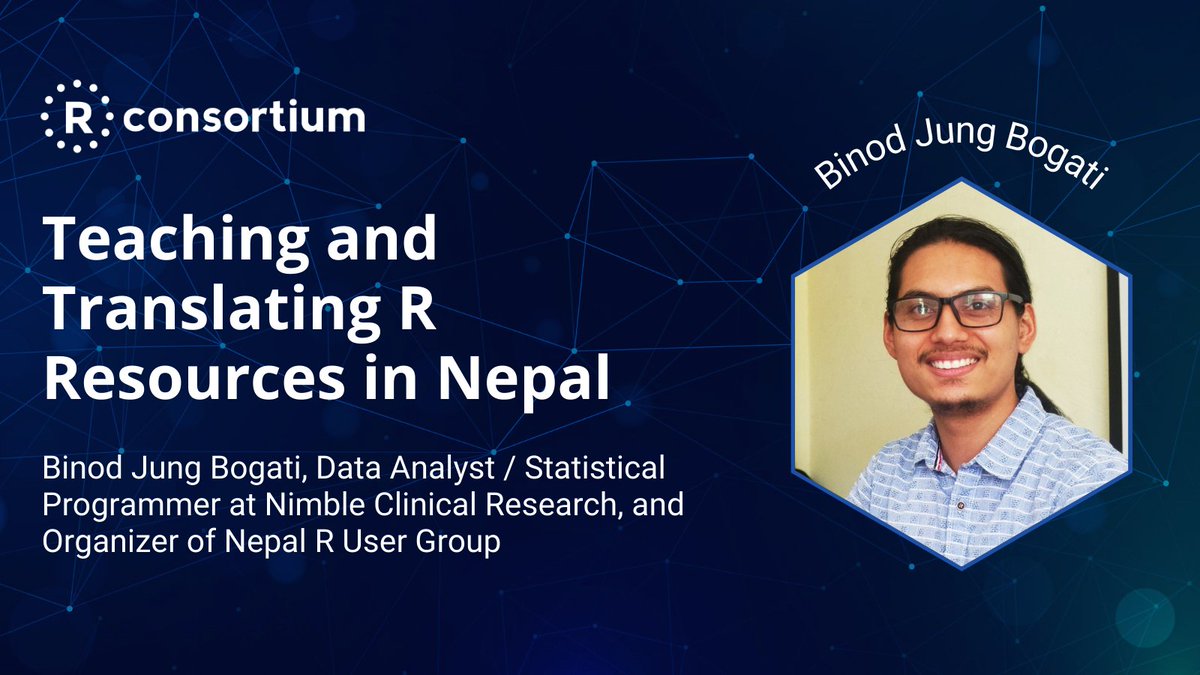 Binod J Bogati, organizer of the Nepal R user group, shares about the growing R community in the public health &amp; research sector in Nepal. He also shares about the recent beginner two-day workshop and some useful techniques for organizing events. #Rstats ➡️r-consortium.org/blog/2023/05/0…