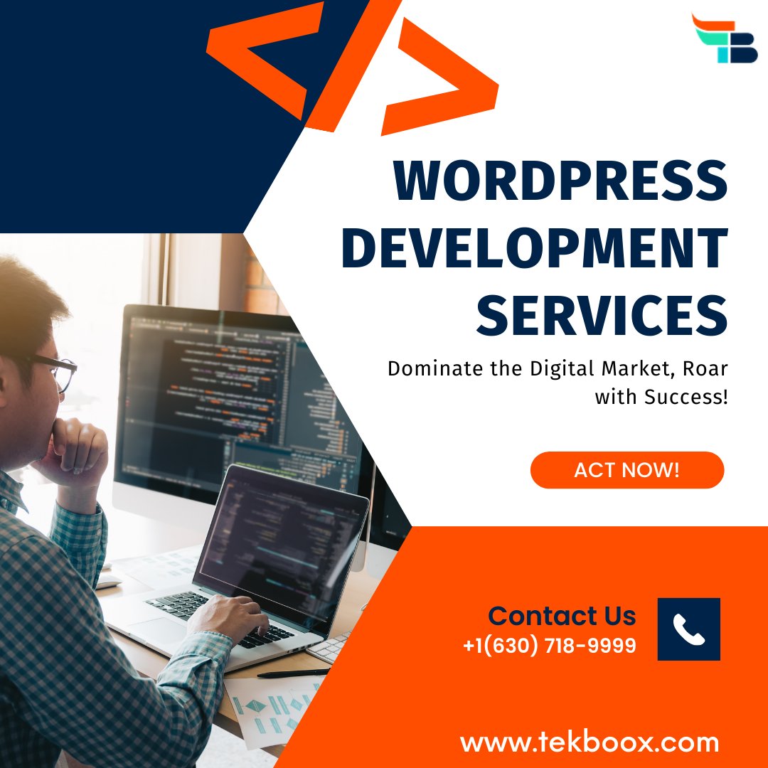tekboox's tweet photo. From Ordinary to Extraordinary: Tekboox's WordPress Development Services Propel Your Brand to New Heights of Online Dominance!" Dominate the Digital Market, Roar with Success!
#wordpressdeveloper #wordpressdevelopment #wordpress #onlinepresence #wordpressservices #tekboox https://t.co/LE0FFB1ZKT