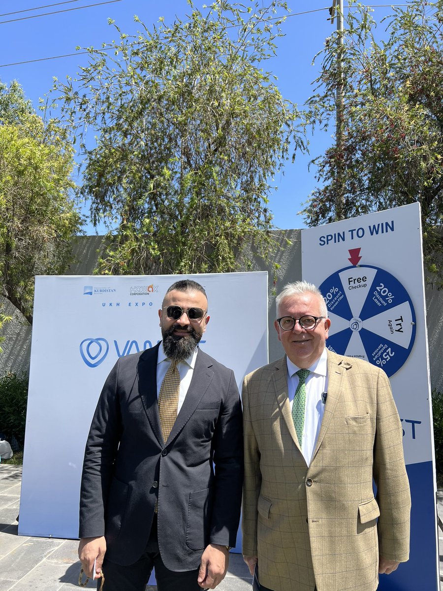 DrJegrDarbandi's tweet photo. Today at UKH Expo with the President of @UKH_official Dr. Keith Sharp #Ukhexpo #VANEST https://t.co/Pru4yCQS9z