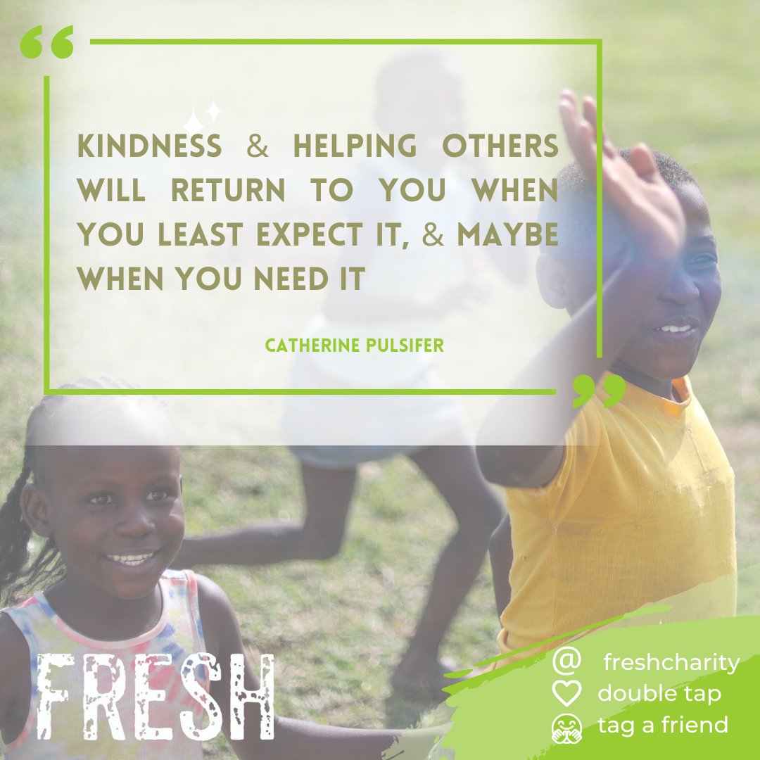 At Fresh we are super passionate about being kind to one another. It costs absolutely nothing to put a smile on someone’s face and make their day so why not try it?

#Kindness
#Positivity
#FreshCharity
#MentalHealth
#SpreadingKindness
#RaisingAwareness
#Community
#Love