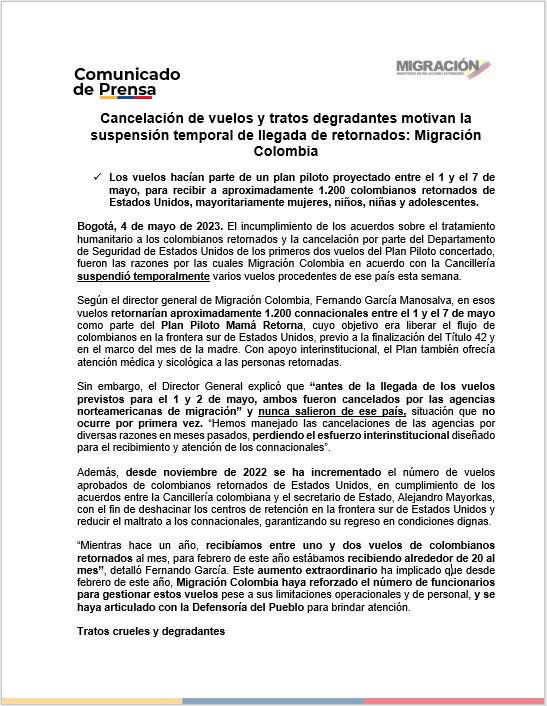 MigracionCol's tweet image. #DeInterés📌 | Comunicado oficial sobre vuelos de colombianos retornados 👉🏼 acortar.link/1ptgUf

@petrogustavo @CancilleriaCol @ColombiaEmbUSA