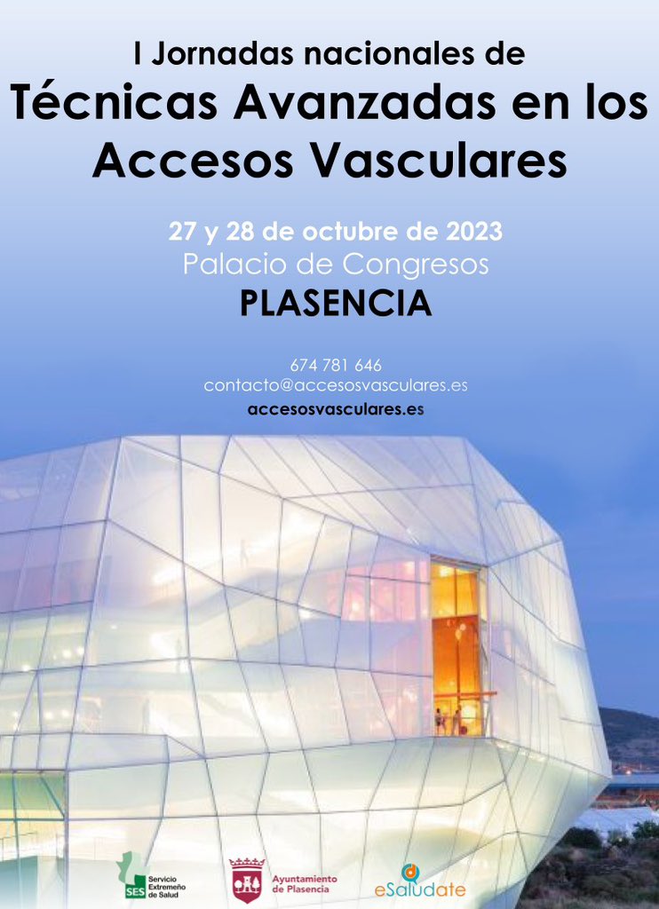 I Jornadas nacionales de Técnicas Avanzadas en los Accesos Vasculares 

AccesosVasculares.es

#accesosvasculares
