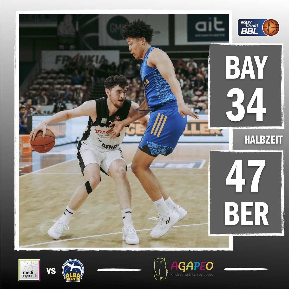 Halbzeit im Heimspiel gegen den Meister!
Foto: <a href="/Ochsenfoto/">Ochsenfoto.de</a> 
#gomedi #WeAreMedi #BAYBER #StrongerTogether #BayreuthOhneGewalt