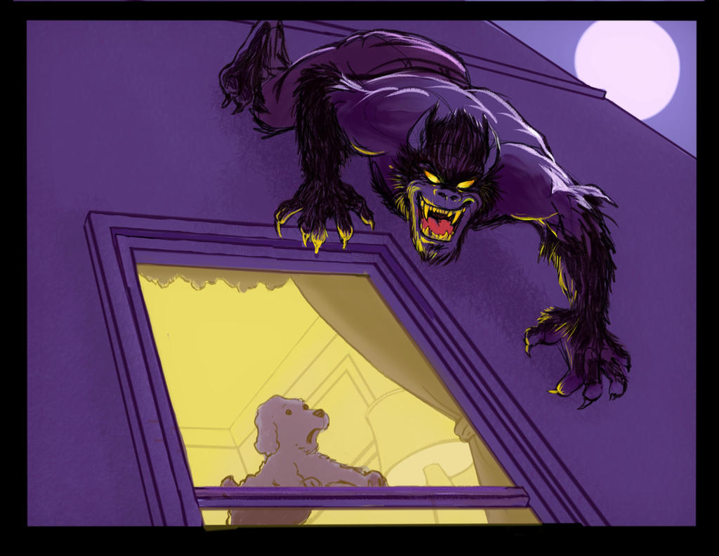No dogs were harmed during the making of this piece. (Art by scratchmark) #PETAPlease #WerewolfArt #Werewolf