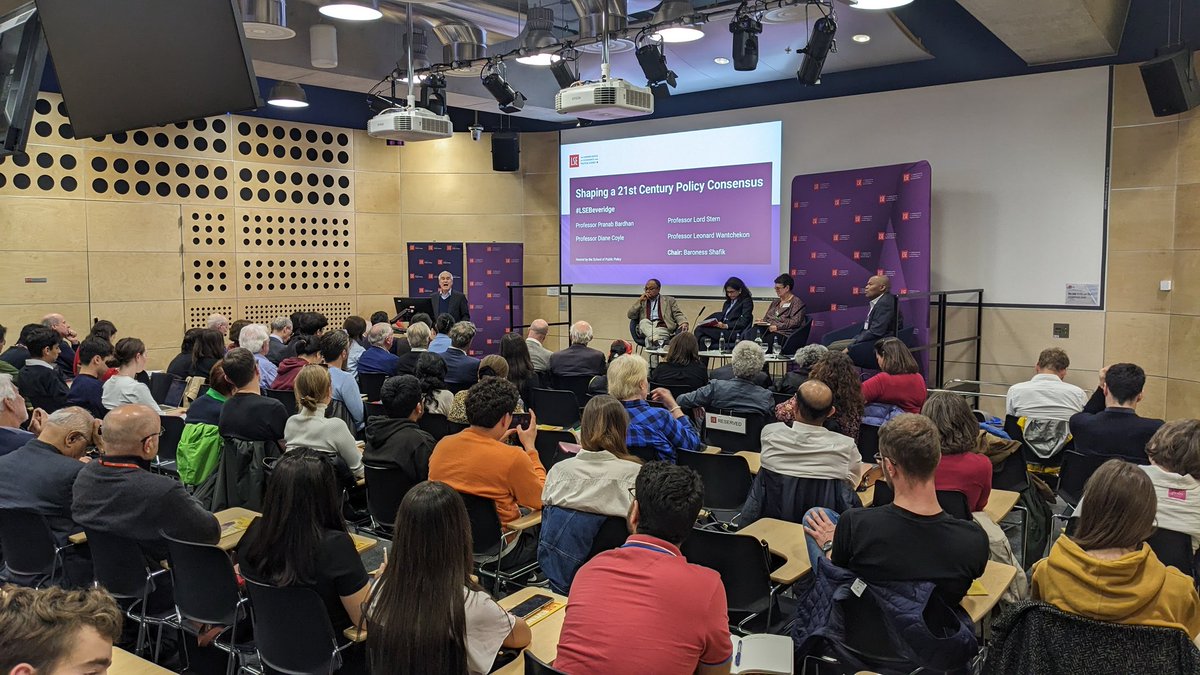 LSEpublicevents's tweet photo. Our excellent panel this evening discusses how to shape a 21st century policy consensus - great to have @DianeCoyle1859 @lordstern1 @lwantchekon and Pranav Bardhan with us @LSEPublicPolicy #LSEBeveridge https://t.co/6CuglM8GTM