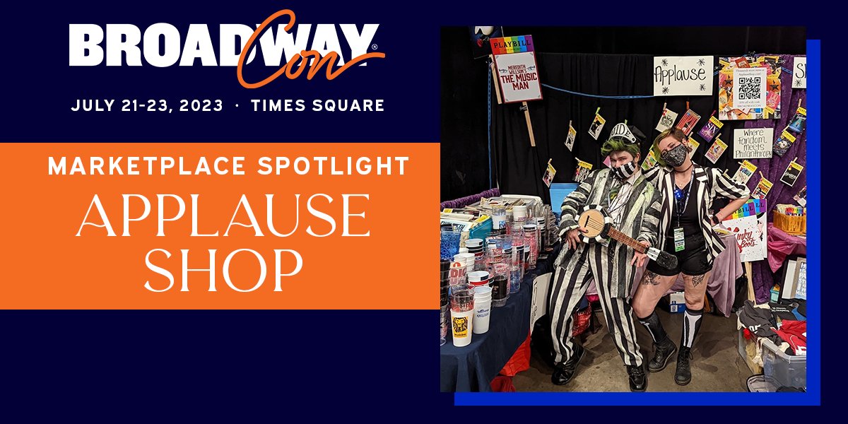bwaycon's tweet photo. Get ready to shop 'til you drop at the #BroadwayCon Marketplace! Don't miss out on AMAZING exhibitors like @ShopApplause, @GoosebumpsMus, @lenlencreates, and Oddment and Tweak! https://t.co/pJXPO6aIre