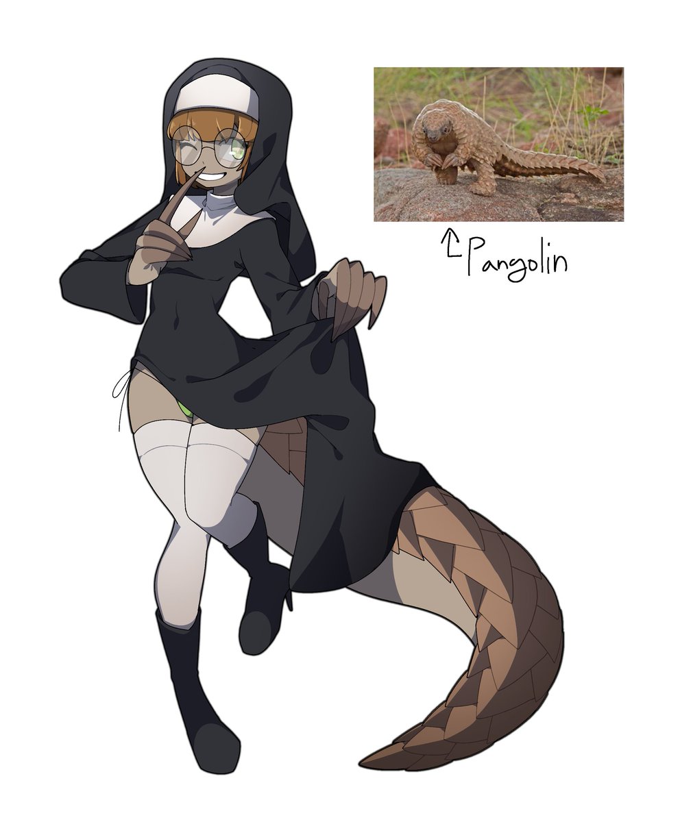 Pangoling7's tweet photo. You can find all of my many characters here: https://t.co/jrIBuZkQQU. Anyone is free to make art of them as long as you tell me.
My sona is the femboy nun, Pan. Updated design commissioned from @Rhanfrhd_3812 and @Mokiro_ https://t.co/cvxMotXuQO