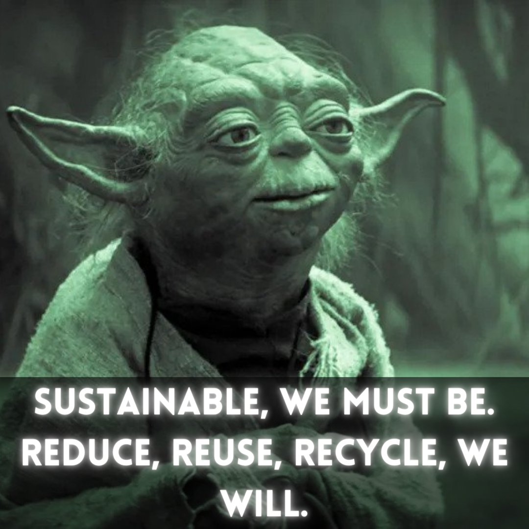 May the 4th be with you and the planet! Let's celebrate #StarWarsDay by committing to sustainable practices. Whether it's reducing our waste, conserving energy, or supporting eco-friendly products, every small step counts! #SustainableMayThe4th #MayTheSustainabilityBeWithYou 🌍♻️