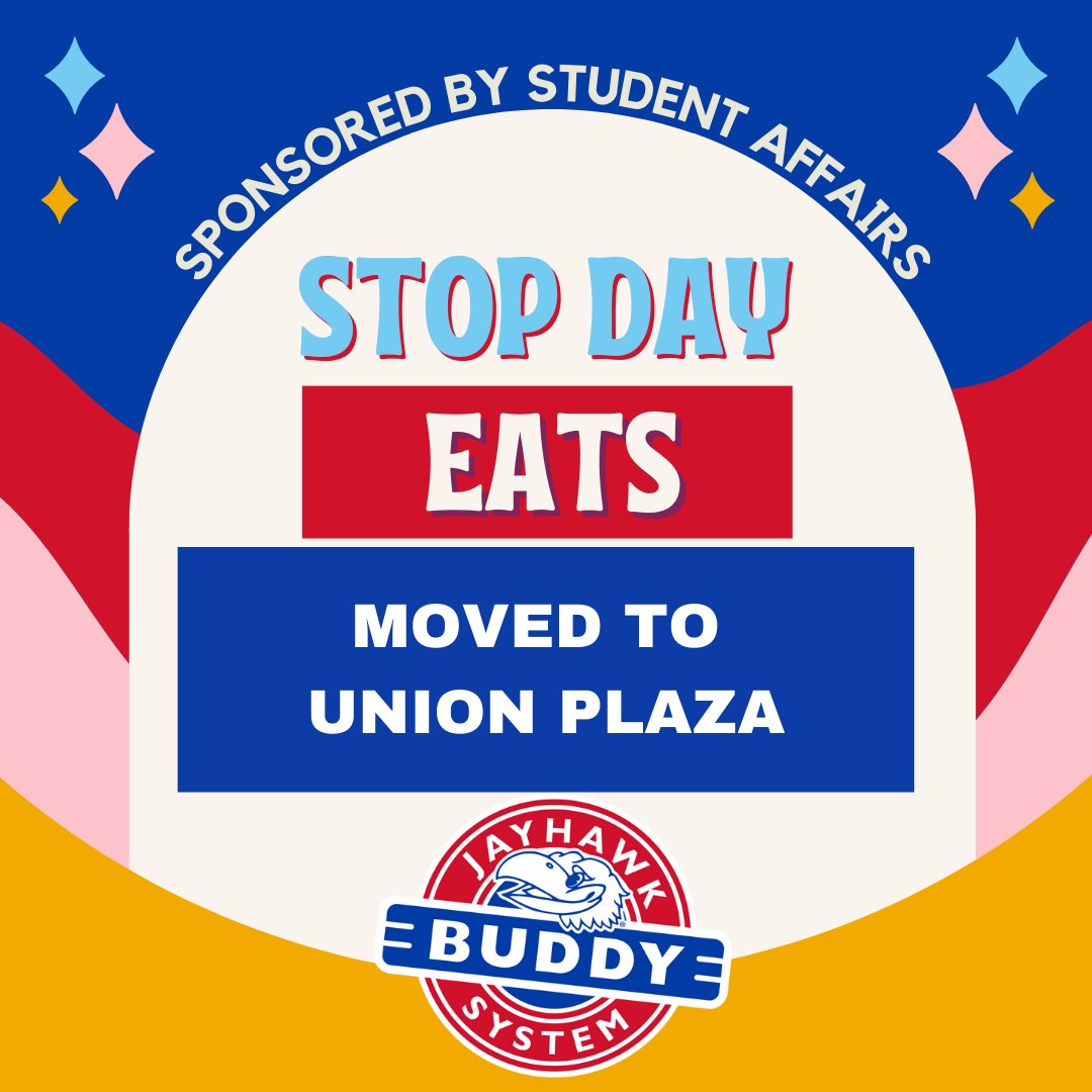 Stop Day Eats has been moved to Union Plaza due to weather. 🌧️

<a href="/KUdining/">KU Dining Services</a> <a href="/kuhero_/">KU Health Education Resource Office</a>